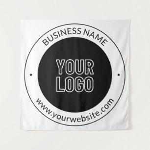 Firmenname & Webseite oder Slogan, Danke usw. Wandteppich