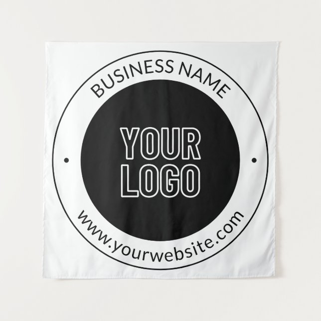 Firmenname & Website oder Slogan, vielen Dank etc. Wandteppich (Vorderseite)