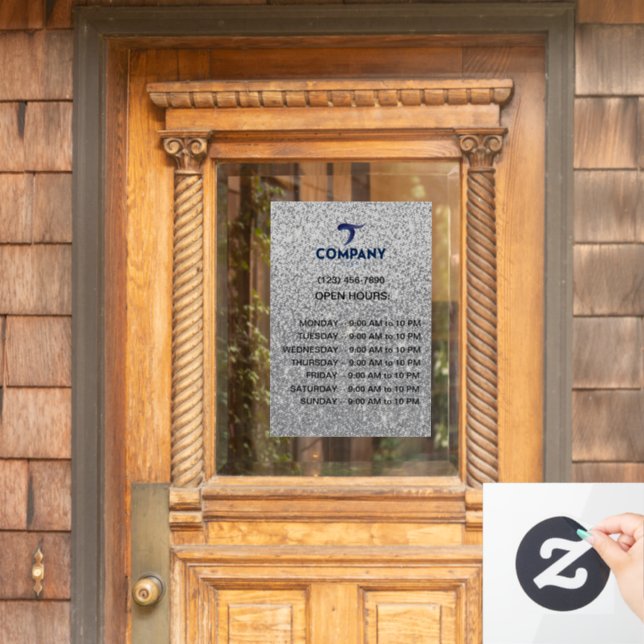 Firmenspezifische Firmenzeiten Fensteraufkleber (Haustür)