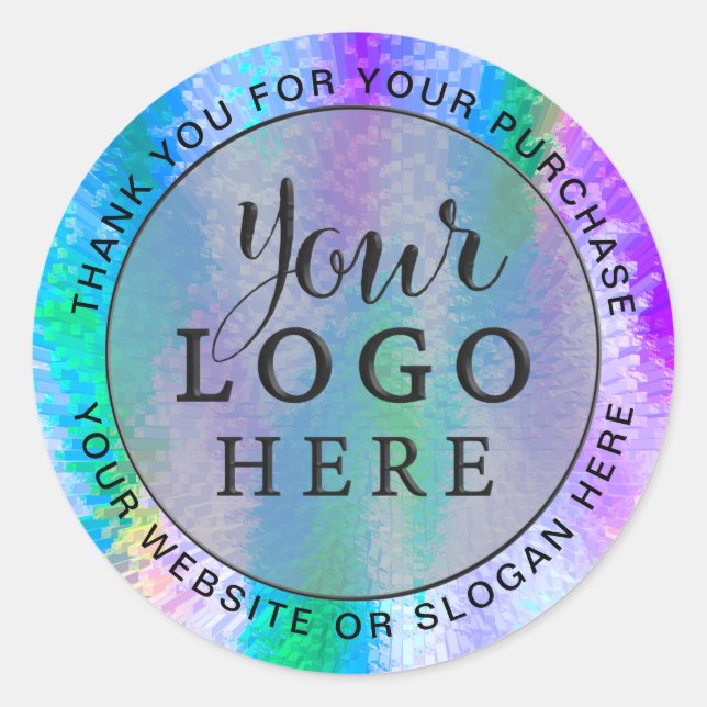 Firmenspezifische Logo-Iridesing-Holografie Runder Aufkleber (Vorderseite)
