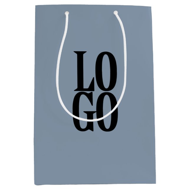 Firmenspezifische Logos oder Firmenlogo auf Dusty  Mittlere Geschenktüte (Vorderseite)