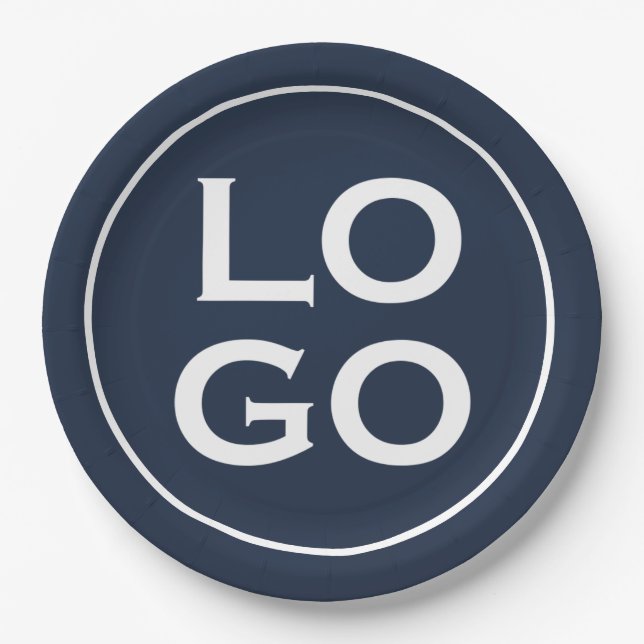 Firmenspezifische Logos oder Firmenlogo für Navy B Pappteller (Vorderseite)