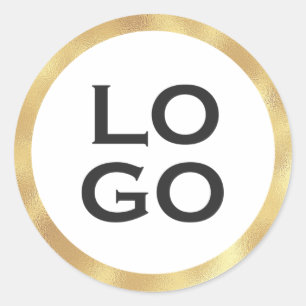 Firmenspezifische Logos oder Firmenlogo mit Goldra Runder Aufkleber