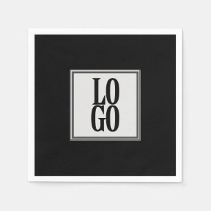 Firmenspezifische oder geschäftliche Logo auf schw Serviette