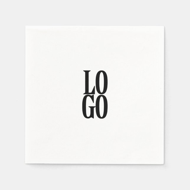Firmenspezifische oder geschäftliche Logo auf Weiß Serviette (Vorderseite)