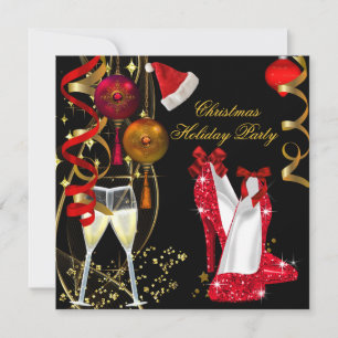 Firmenweihnachtsfeier Champagner Einladung