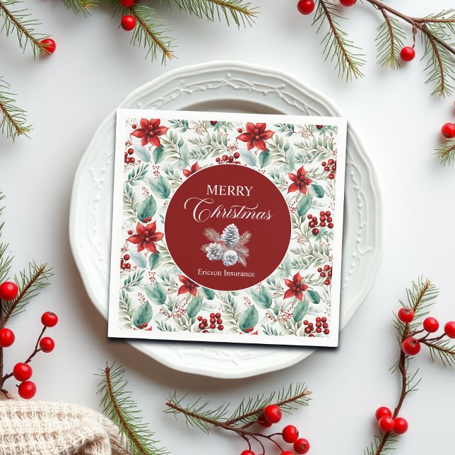 Firmenweihnachtsfeier Grünzeug Weihnachtsstern  Serviette (Von Creator hochgeladen)