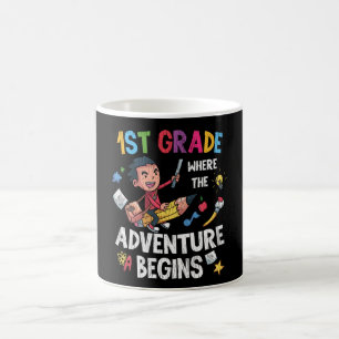 First 1st Grade Adventure School Teacher Kids Boys Kaffeetasse