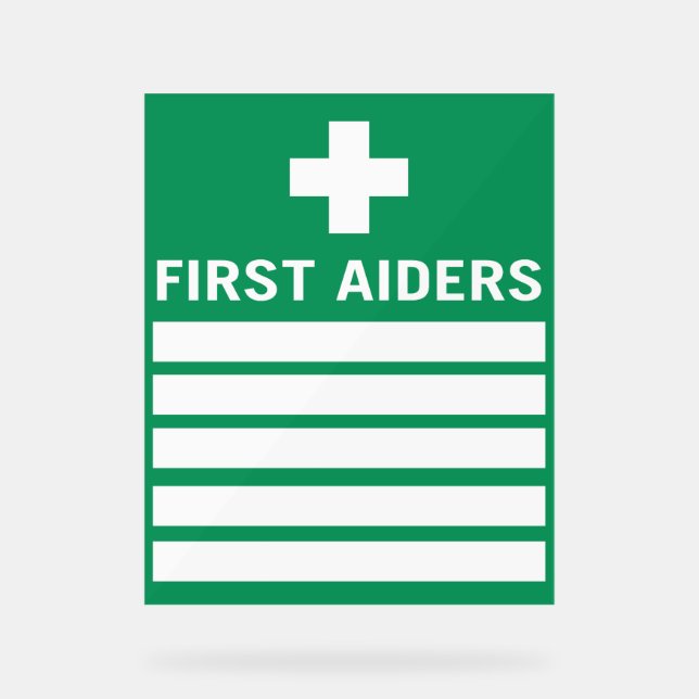 First Aider Acrylschild (Vorderseite)