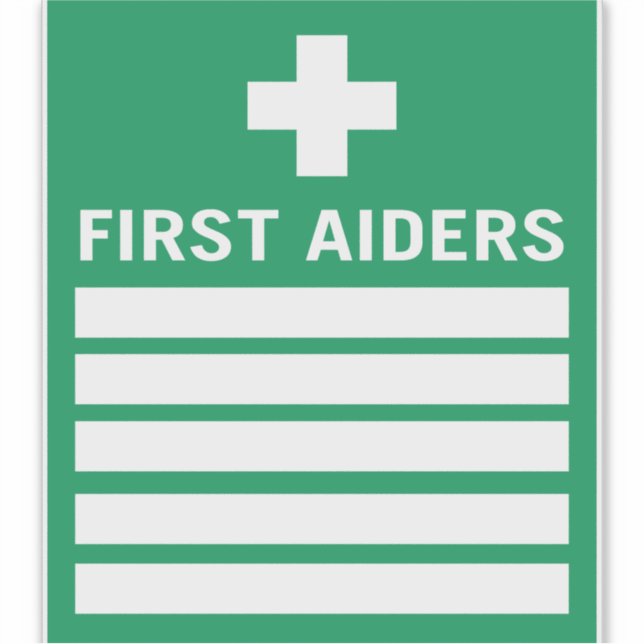 First Aider Aufkleber (Vorderseite)