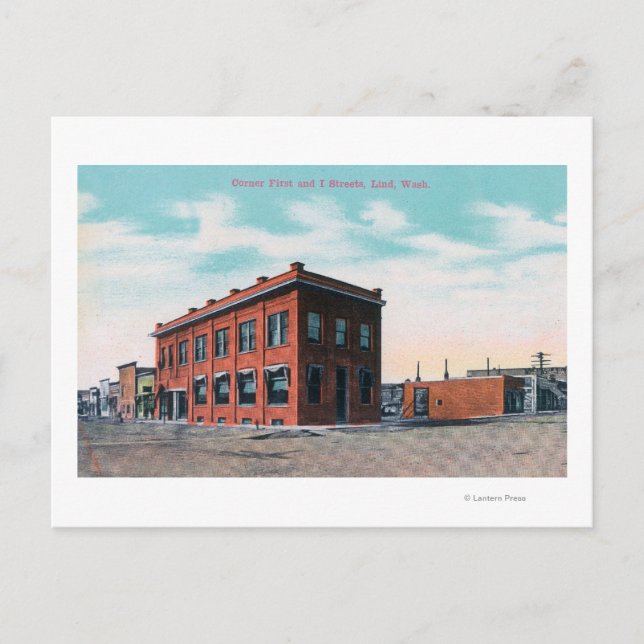 First and I Street CornerLind, WA Postkarte (Vorderseite)