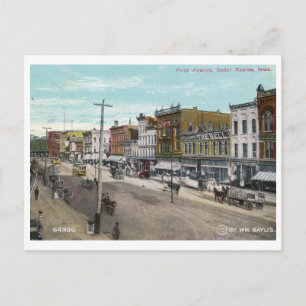 First Ave., Cedar Rapids, Iowa 1911 Vintage Postkarte