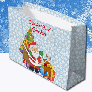 First Baby Boy's Christmas Niedlicher Weihnachtsma Große Geschenktüte