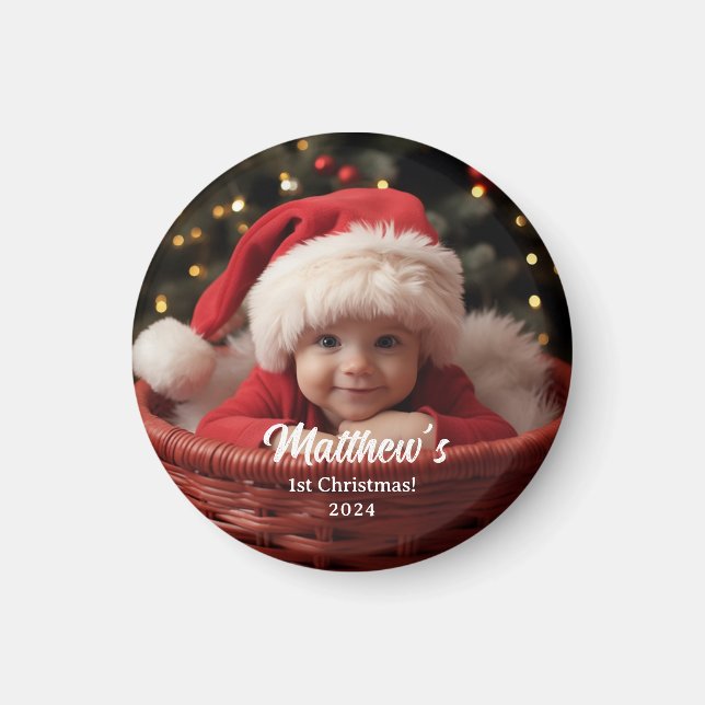 First Baby Christmas Family - individualisierbares Magnet (Vorne)