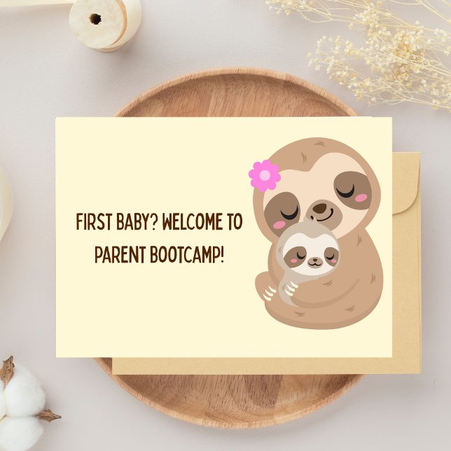 First Baby Parent Bootcamp Spaß für Neueltern Karte (Funny Pregnancy Congratulations Card – First Baby Parent Bootcamp Humor for New Parents)