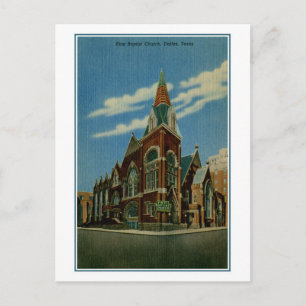 First Baptist Church, Dallas TX vintage Postkarte