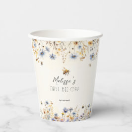 First Bee Day - Floral 1st Birthday Pappbecher
