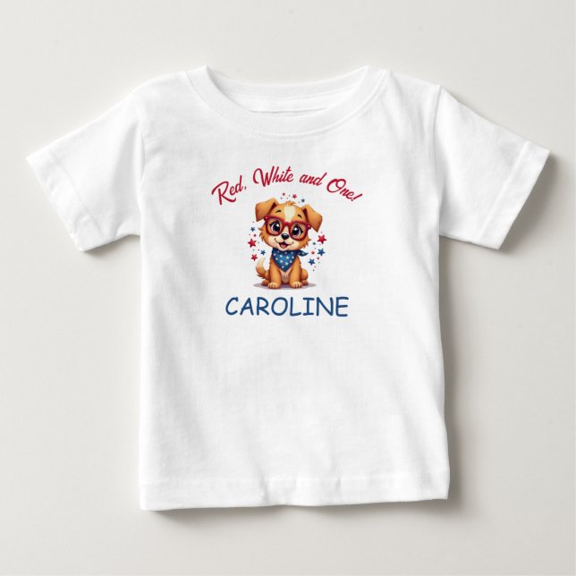First Birthday 4th of July Baby & Toddler  T-shirt (Vorderseite)