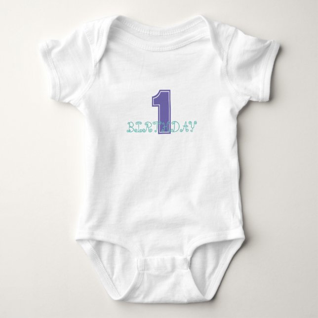 First Birthday Baby Jersey Bodysuit Strampler (Vorderseite)