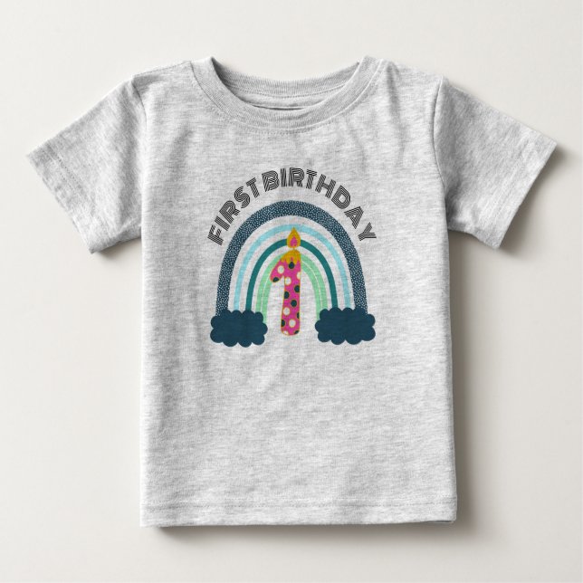 First Birthday Boho Baby Girl Baby T-shirt (Vorderseite)