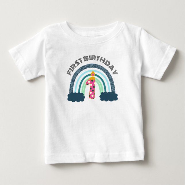 First Birthday Boho Baby Girl T-shirt (Vorderseite)
