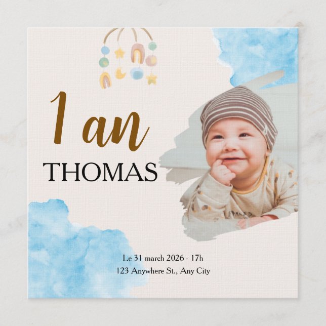 First birthday invitation for the boys of Camp One Einladung (Vorderseite)