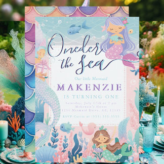 First Birthday Mermaid Einladung