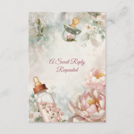 First Bloom Baby Shower Antwortkarte Begleitkarte