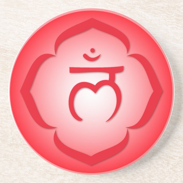 First Chakra - Muladhara Sandstein Untersetzer (Vorne)