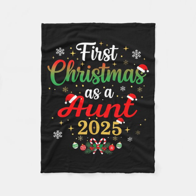 First Christmas As A Aunt 2025 New Mommy Xmas  Fleecedecke (Vorderseite)