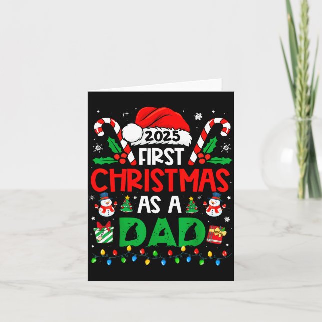 First Christmas As A Dad 2025 Family Matching 1st  Karte (Vorderseite)