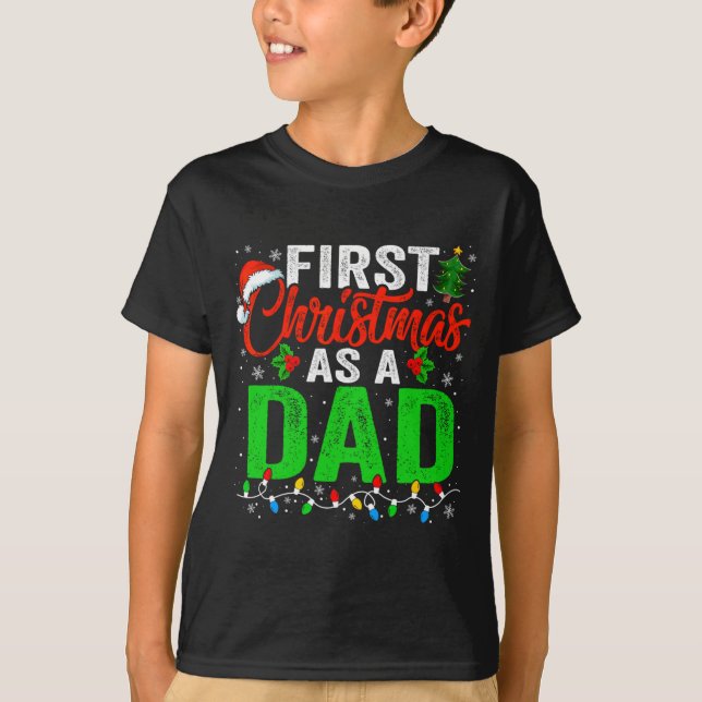 First Christmas As A Dad Xmas Lights New Dad Chris T-Shirt (Vorderseite)