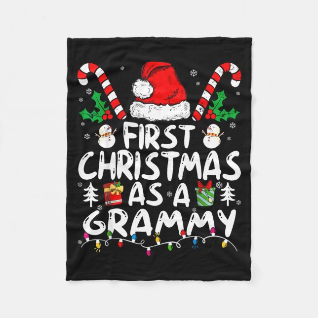 First Christmas As A Grammy New Grammy  Fleecedecke (Vorderseite)