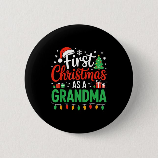 First Christmas As A Grandma Matching New Nana Gra Button (Vorderseite)