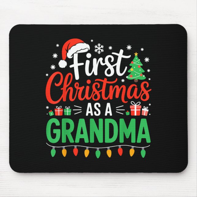 First Christmas As A Grandma Matching New Nana Gra Mousepad (Vorne)