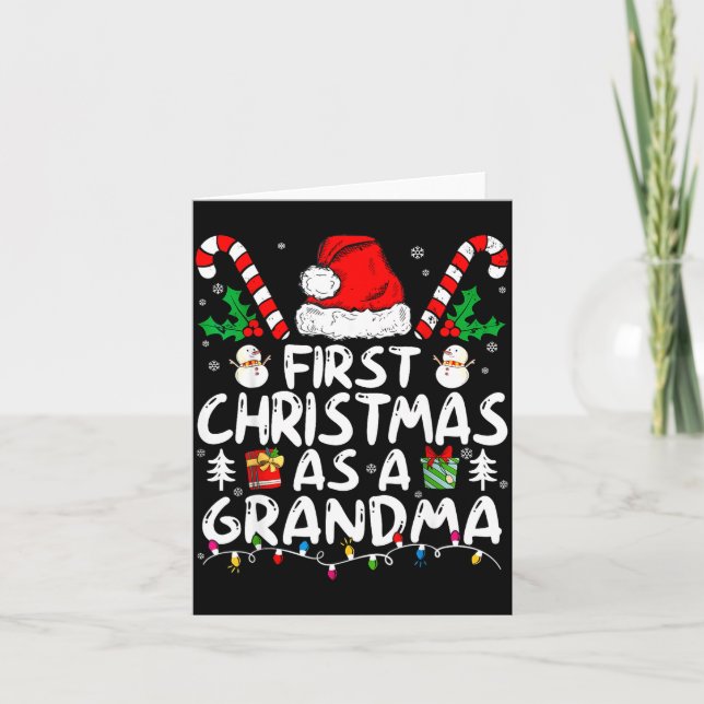 First Christmas As A Grandma New Grandma  Karte (Vorderseite)
