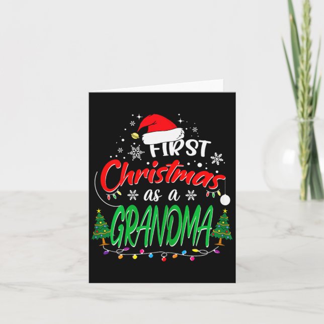 First Christmas As A Grandma New Grandmother 1st C Karte (Vorderseite)
