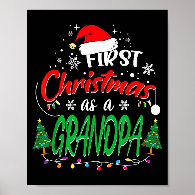 First Christmas As A Grandpa New Grandfather 1st C Poster (Vorne)