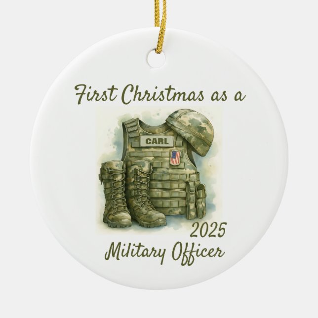 First Christmas as a Military Officer Keramik Ornament (Vorne)