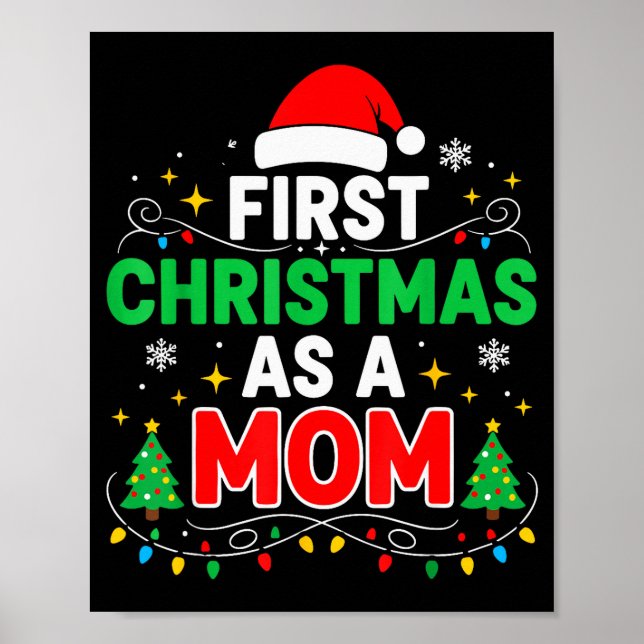 First Christmas As A Mom Family Matching 1st Chris Poster (Vorne)