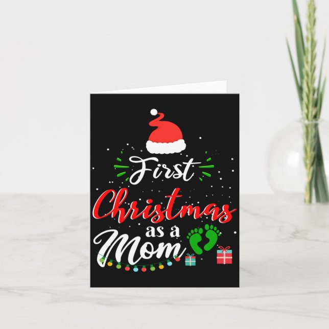 First Christmas As A Mom Funny New Mommy Xmas  Karte (Vorderseite)