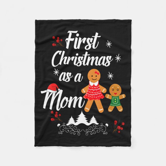First Christmas As A Mom New Mom Xmas Gift  Fleecedecke (Vorderseite)
