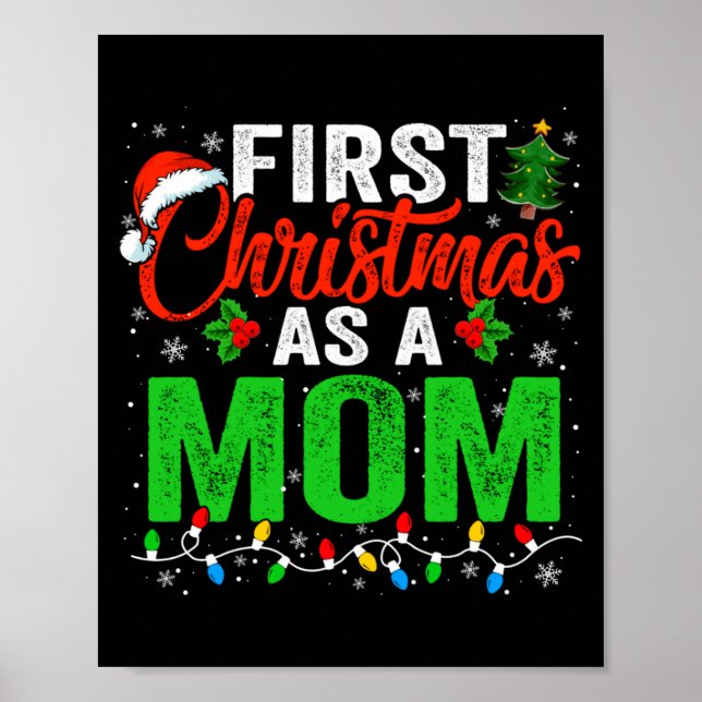 First Christmas As A Mom Xmas Lights New Dad Chris Poster (Vorne)