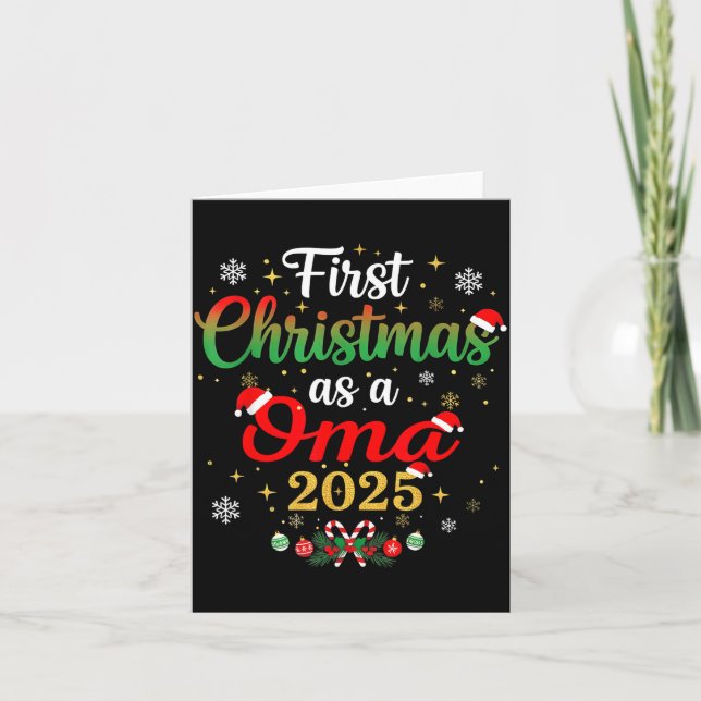 First Christmas As A Oma 2025 New Mommy Xmas  Karte (Vorderseite)