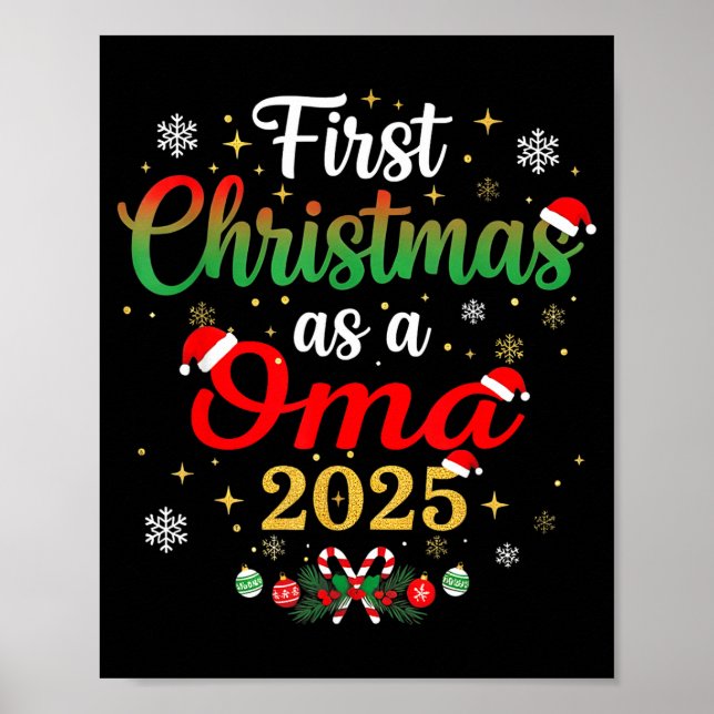 First Christmas As A Oma 2025 New Mommy Xmas  Poster (Vorne)