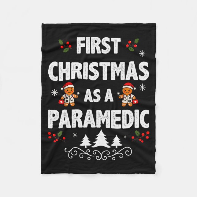 First Christmas As A Paramedic Funny Holiday Men W Fleecedecke (Vorderseite)