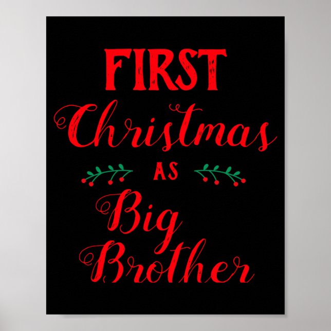 First Christmas As Big Brother Family Matching  Poster (Vorne)