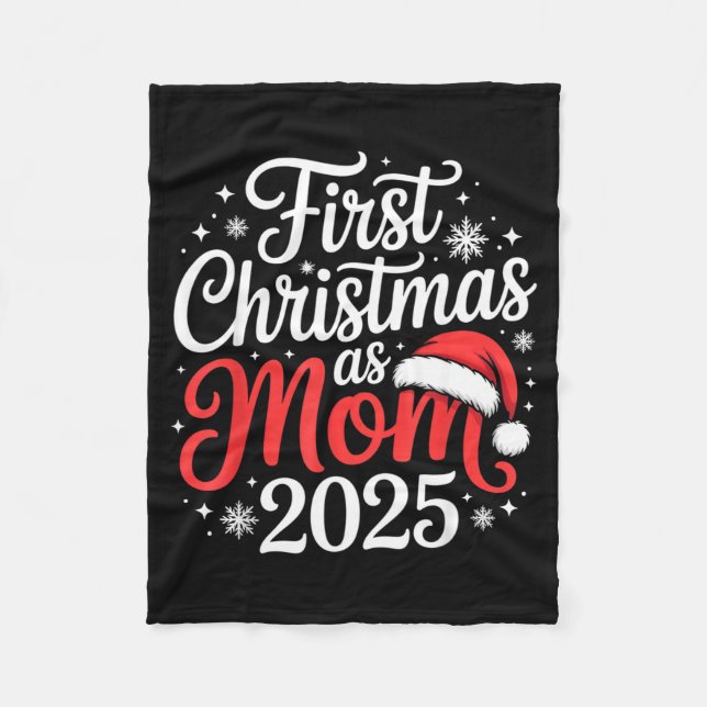First Christmas As Mom 2025 Family Matching New Mo Fleecedecke (Vorderseite)