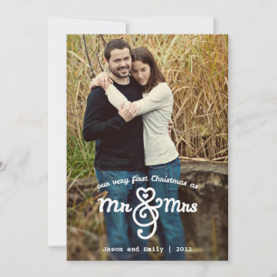 First Christmas as Mr & Mrs Holiday Photo Card Feiertagskarte