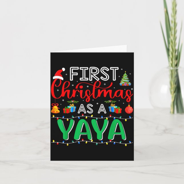 First Christmas As Yaya Family Matching New Yaya  Karte (Vorderseite)